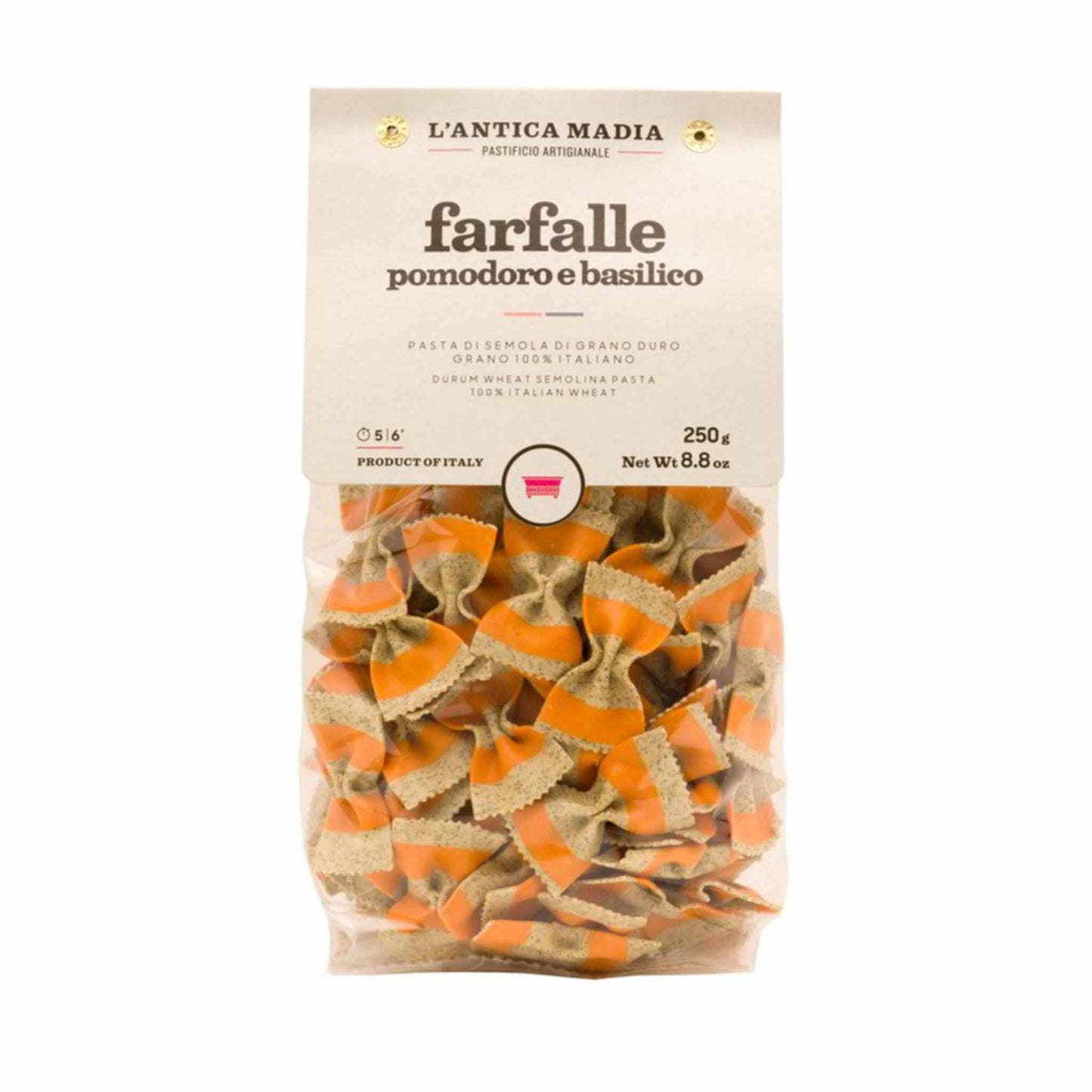 L'Antica Madia Farfalle 250g - Tomato & Basil - Frankies Pantry and Cellar
