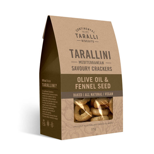 Continental Tarallini Biscuits 125g Olive Oil & Fennel Seed