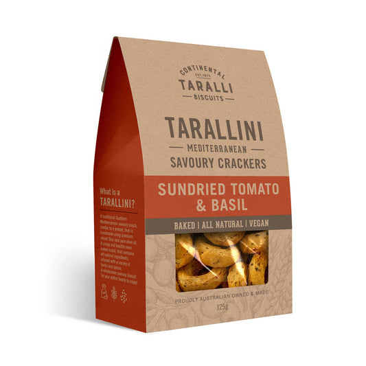 Continental Tarallini Biscuits 125g Sundried Tomato & Basil - Frankies Pantry and Cellar